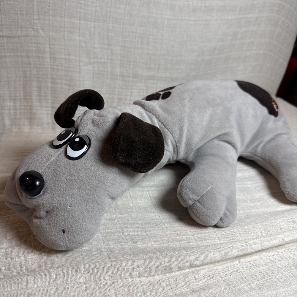 VINTAGE 1985 POUND PUPPY TONKA LARGE Gray w/ Brown Spots 18in Plush